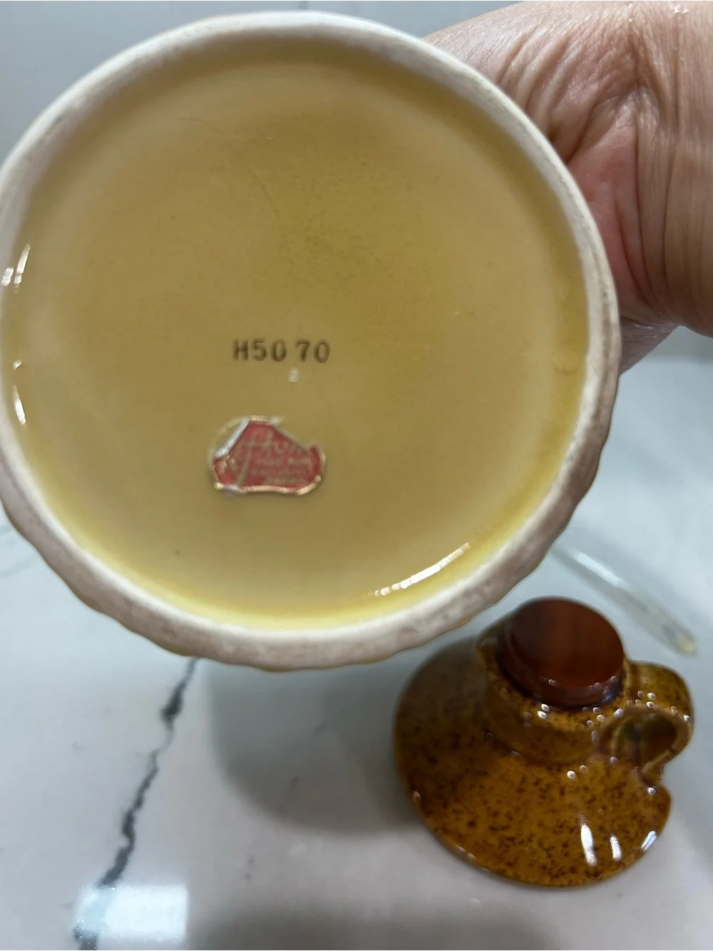 Vintage Lefton Fine China Lidded Jam/Jelly Jar/Jug with Plastic Spoon Japan